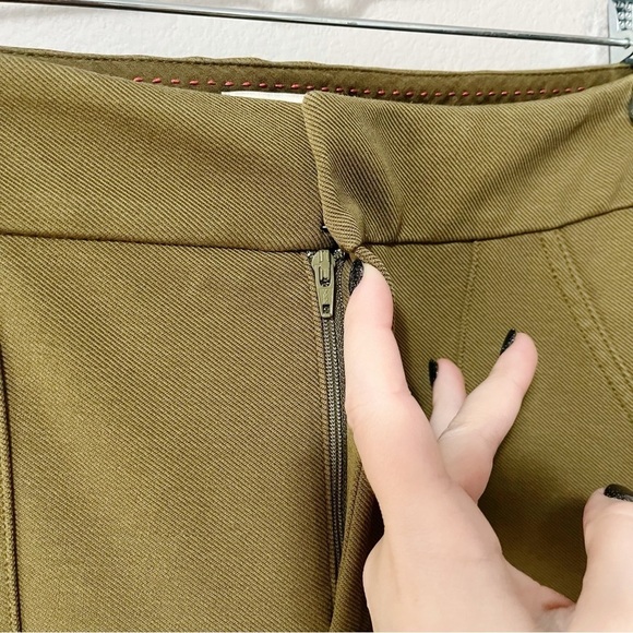 By Anthropologie The Essential Slim Knit Cargo Pants Olive Green Trousers Sz 4 - Picture 7 of 14
